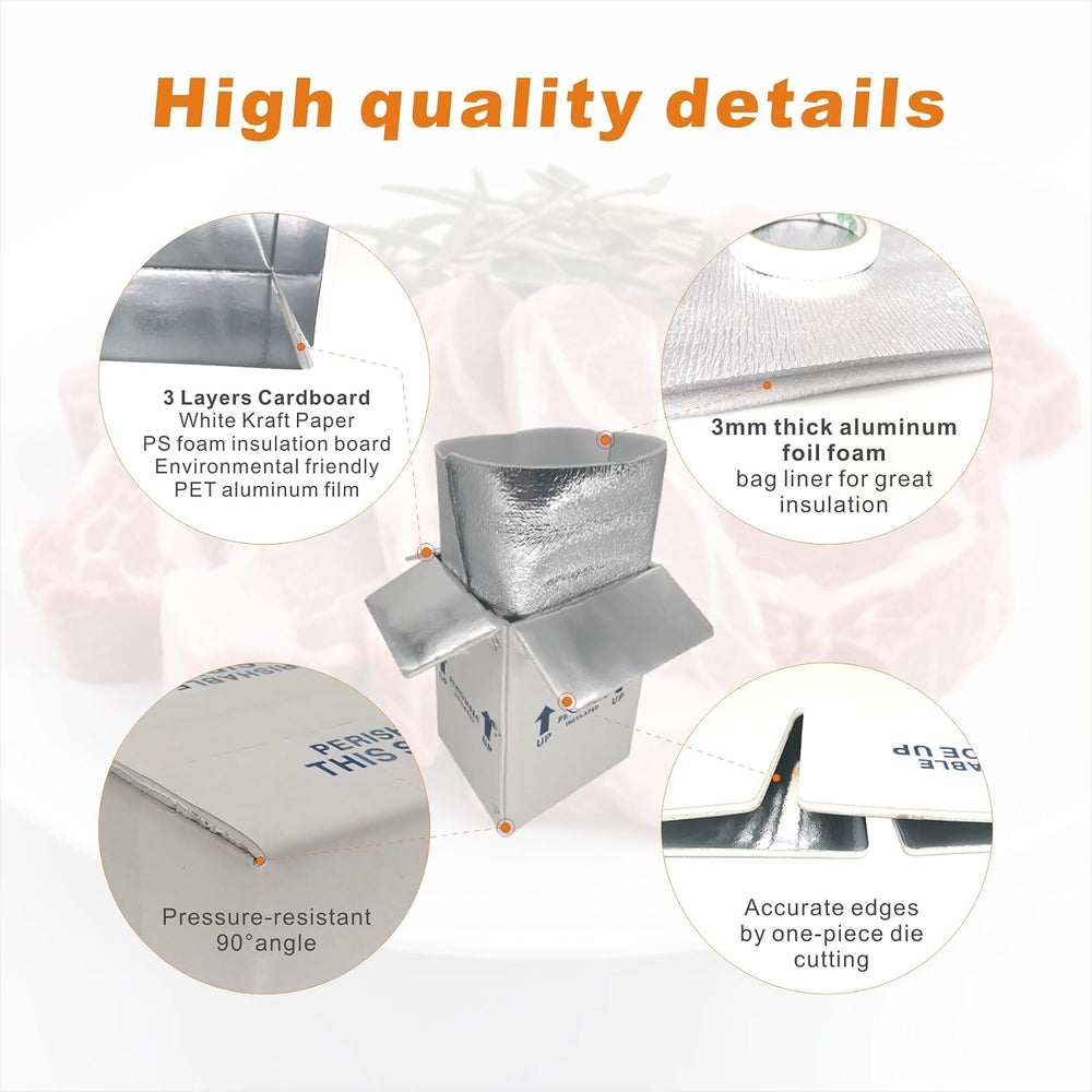 Insulated Shipping Boxes with Liners, 8 Pack 7'' x 6'' x 10