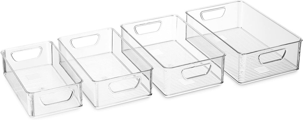 Munfix Set Of 16 Refrigerator Organizer Bins - Plastic Pantry Organization an...
