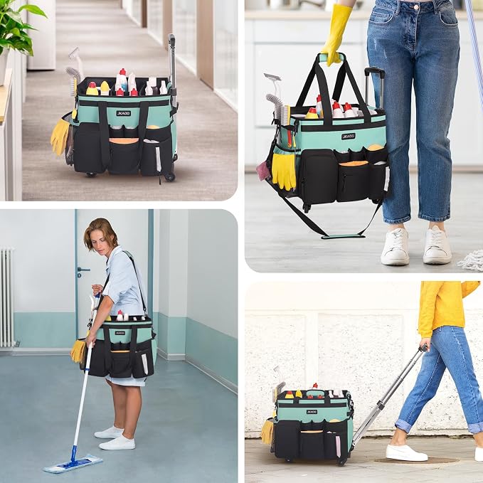 Large Rolling Cleaning Caddy Bag