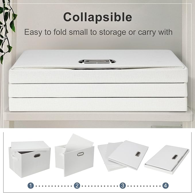 Large 17" 36 Quart Collapsible Stackable Storage Bins