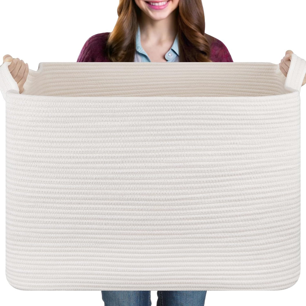 OIASKET 108L Extra Large Blanket Basket Living Room, 24.8" x 16.2" ...