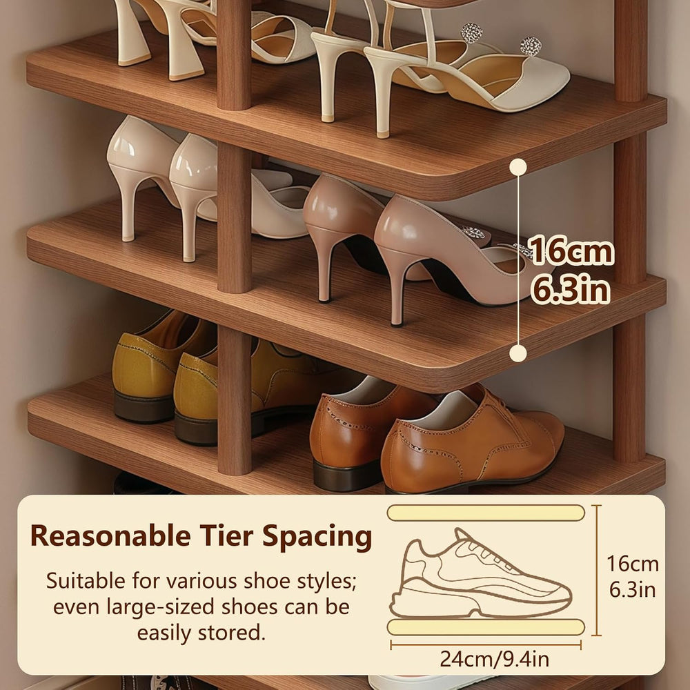 Vertical Shoe Rack,8 Tiers Tall Shoe Shelf for Closet Entryway