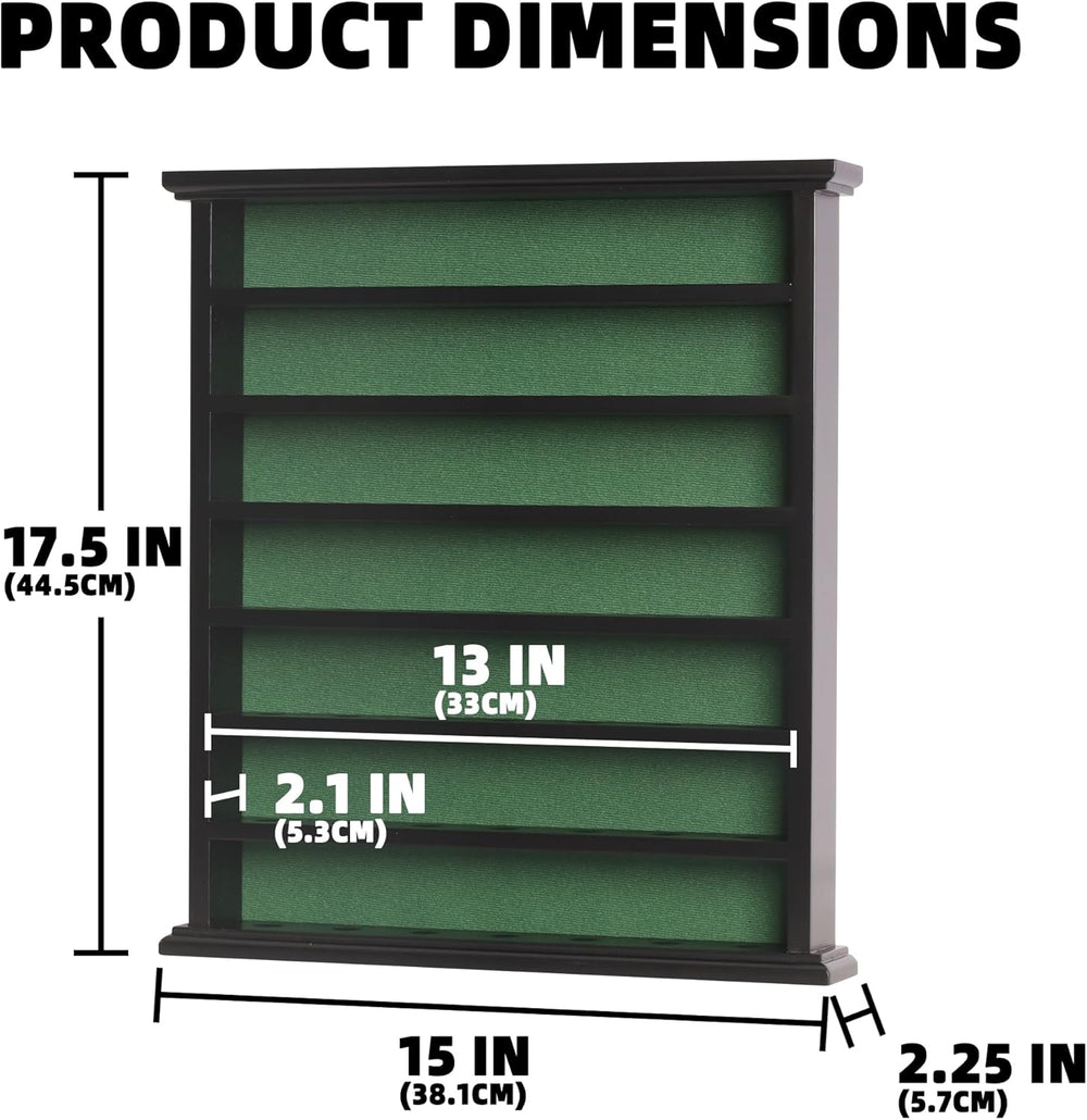 Golf Balls and Accessories Display Case Cabinet Rack (Black Finish)