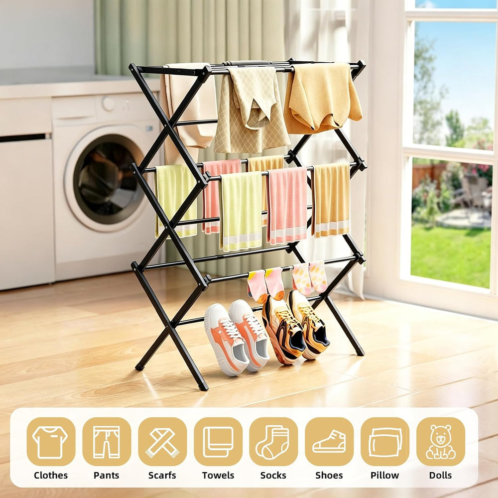 BAKON Clothes Drying Rack Foldable for Small Space, No Installation Required,...
