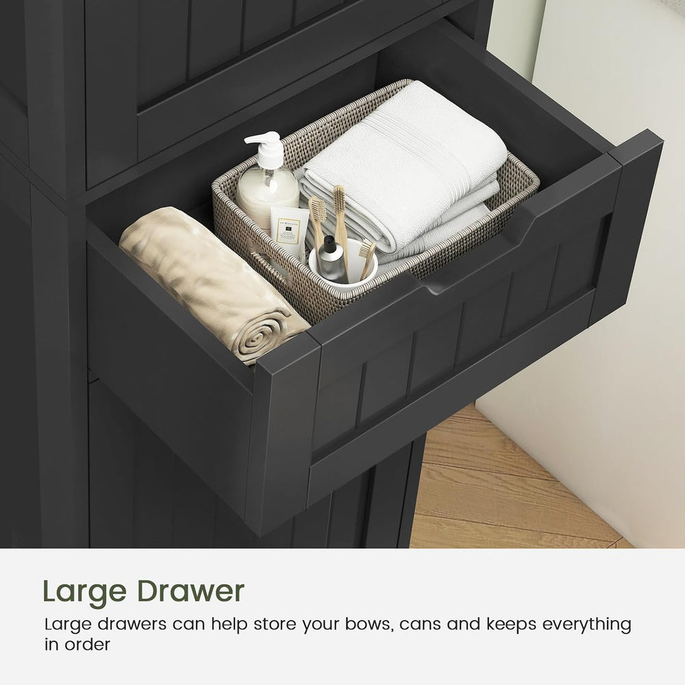 Iwell 66.9" Tall Bathroom Storage Cabinet with 2 Doors & 1 Drawer, N...