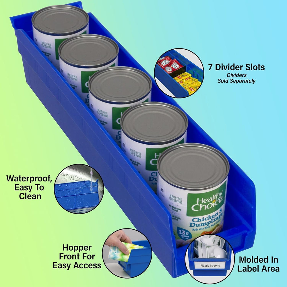 Akro-Mils 30128 Heavy Duty Plastic Shelf Bins, 18"x 4"x 4", Cl...