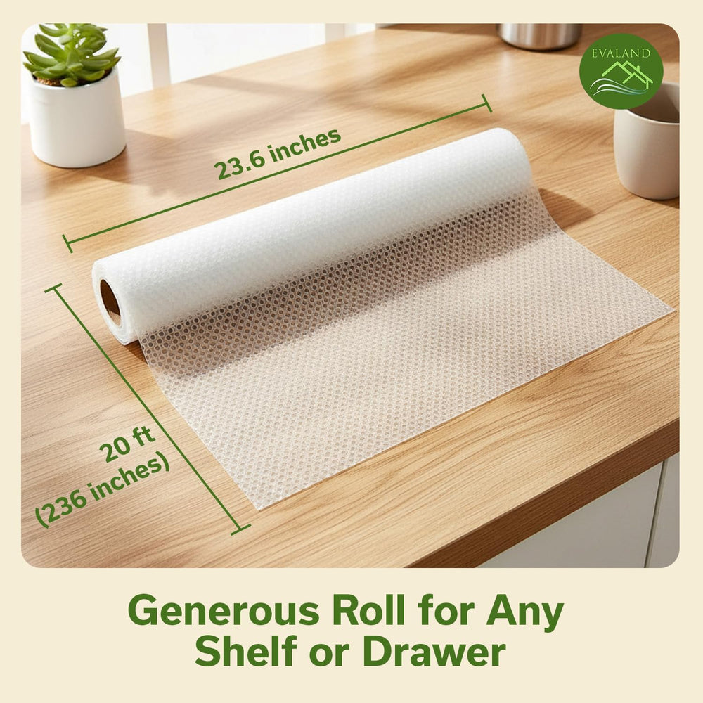 EVALAND Shelf Liner Cabinet Liner Non-Adhesive Drawer Liner 23.6 in x 20 FT