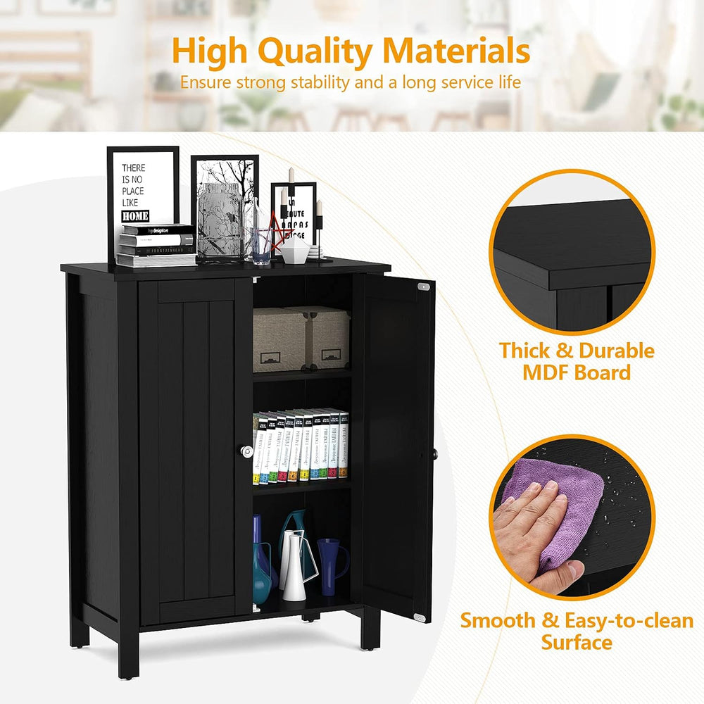 GOFLAME Bathroom Floor Cabinet, Freestanding Storage Organizer Cabinet with 3...