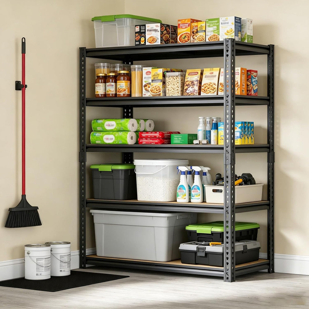 Storage Shelves Unit,40" W 5-Tier Garage Shelving Heavy Duty Metal Adjus...