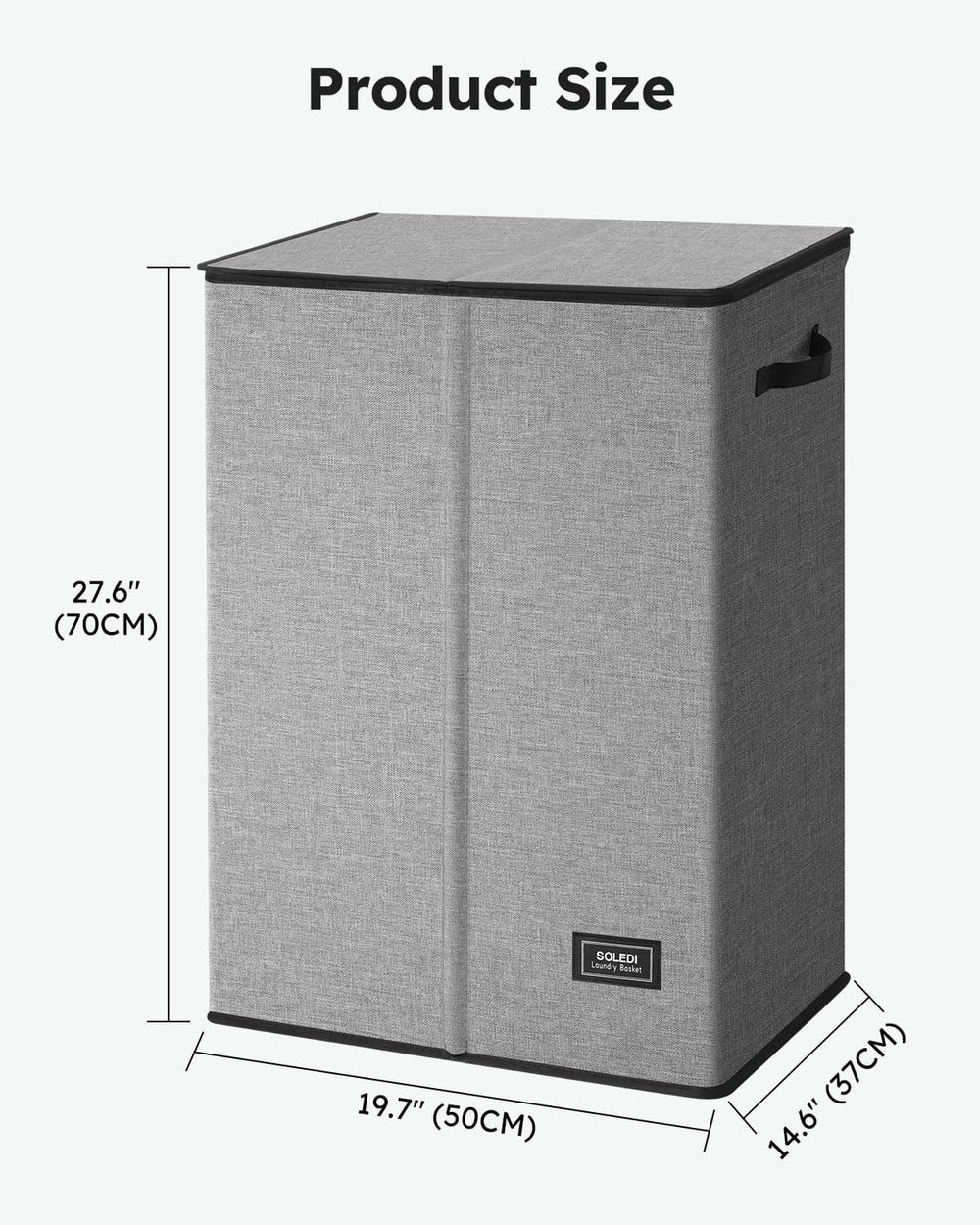 SOLEDI 130L Laundry Hamper with Lid, Large Collapsible Laundry Basket