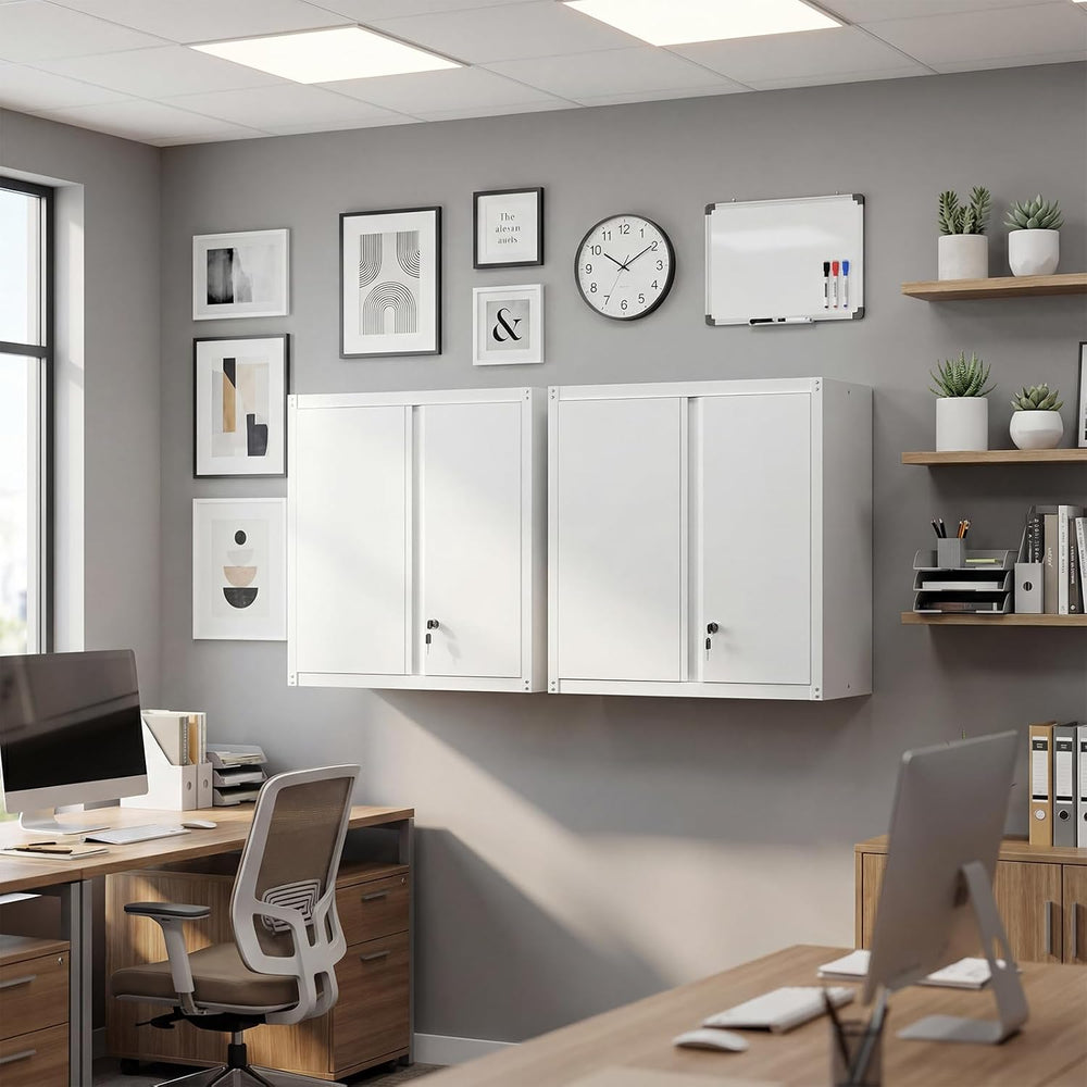 Metal Wall Cabinets, Kitchen Wall Hanging Cabinet, Locking Steel Storage Cabi...