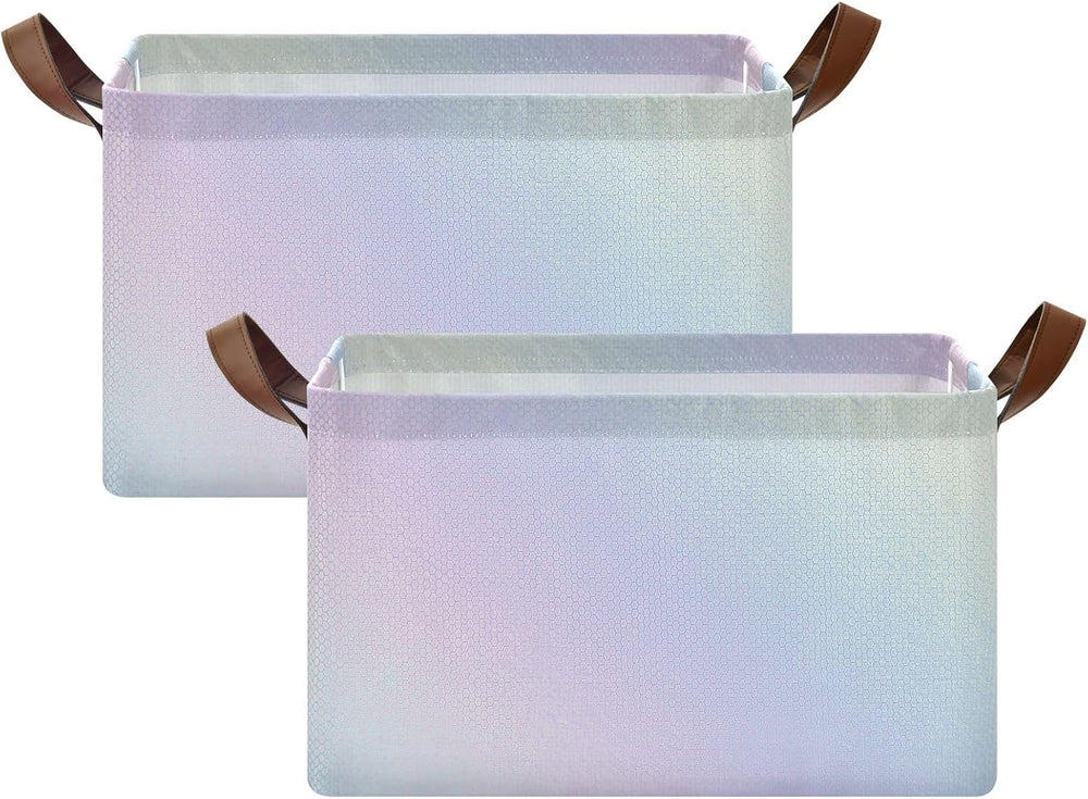 CEBUGI Iridescent Gradient 2 Pack Large Waterproof Collapsible Storage Bin Fo...