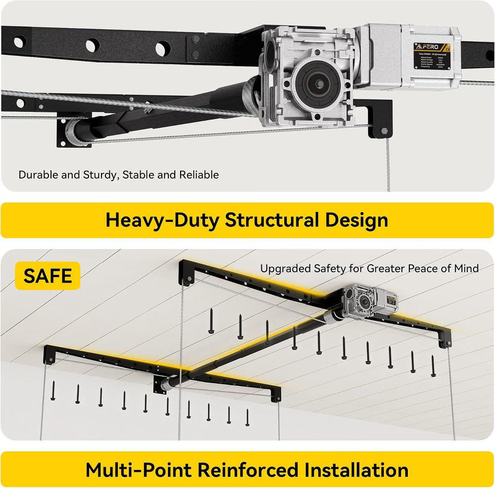 Motorized Overhead Garage Storage Rack with Remote Control, 4x4 FT Garage Cei...