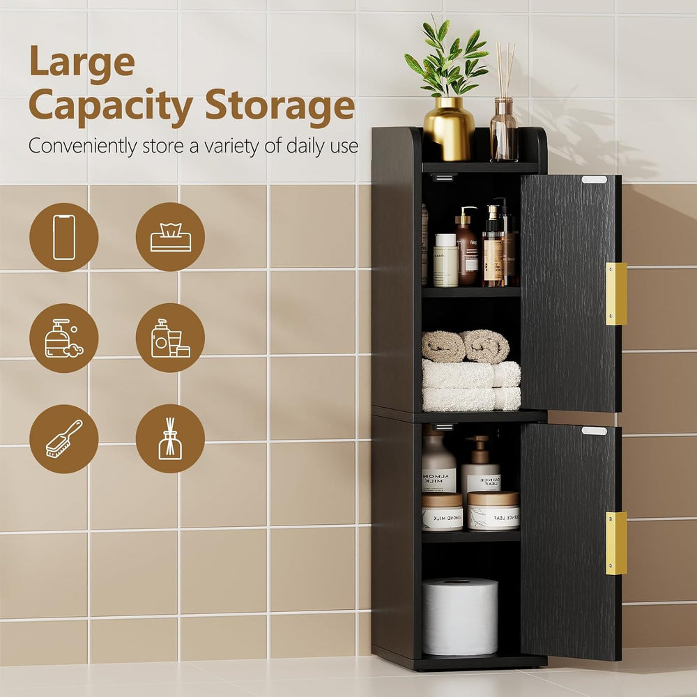 Yoobure Fluted Small Bathroom Storage Cabinet, Narrow Toilet Paper Cabinets
