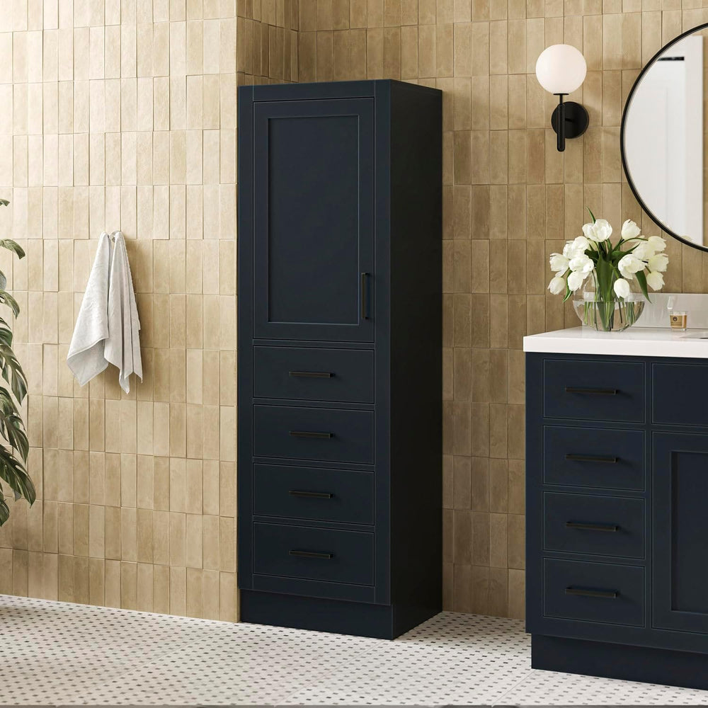 ARIEL Hepburn Bathroom Storage Cabinet - Solid Hevea Wood, Fully Assembled fo...