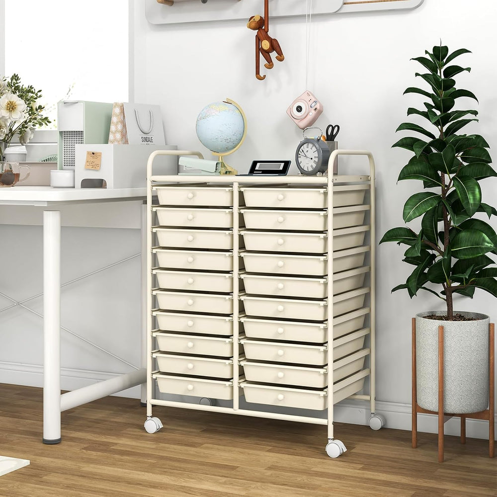 GOFLAME 20-Drawer Rolling Storage Cart, Multifunctional Art Craft Organizer, ...