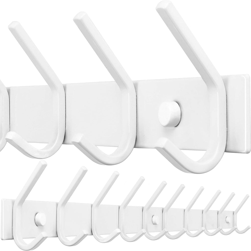 WEBI Coat Rack Wall Mounted,10 Hooks,30" Long Coat Hooks Wall Mount Whit...