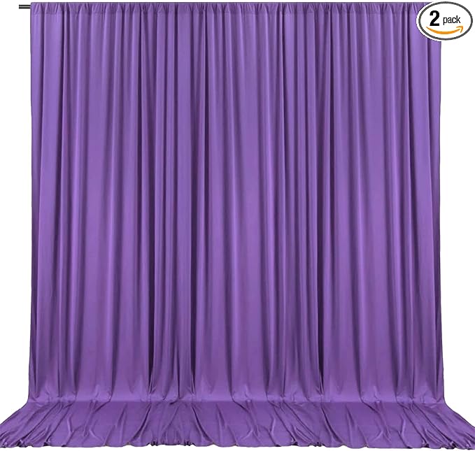 10 x 10 Feet Purple Backdrop Curtain for Partie, Background Curtains for Phot...