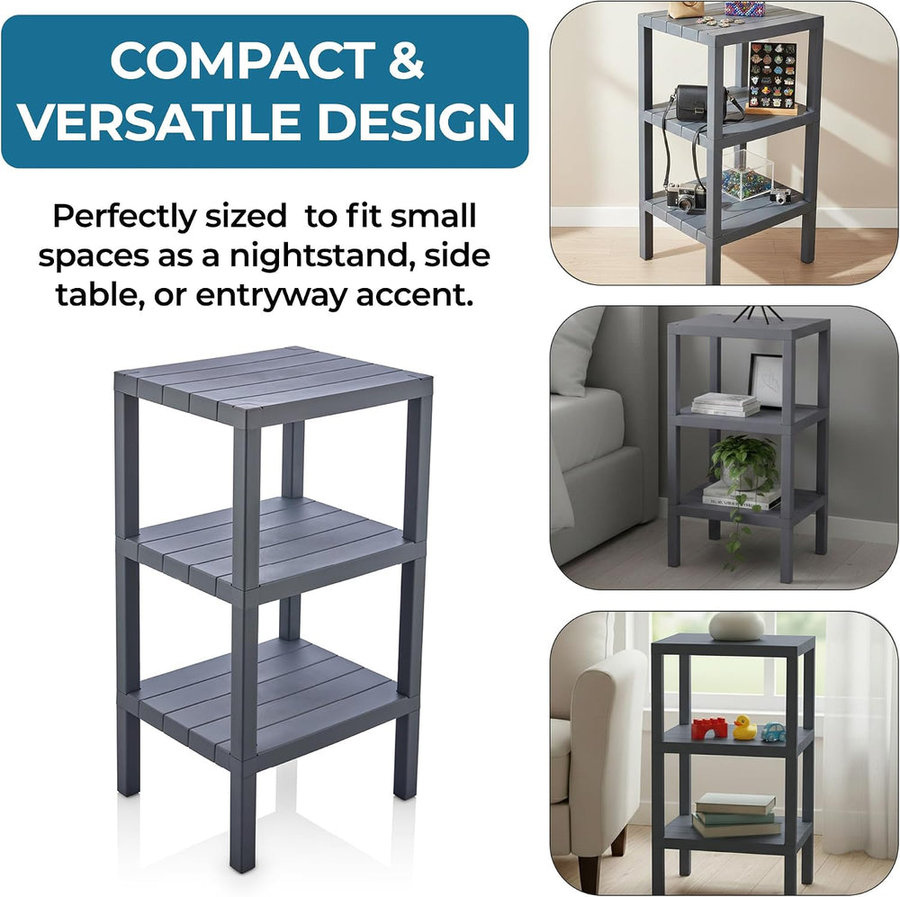 Honey-Can-Do Grey 3-Tier Storage Shelf