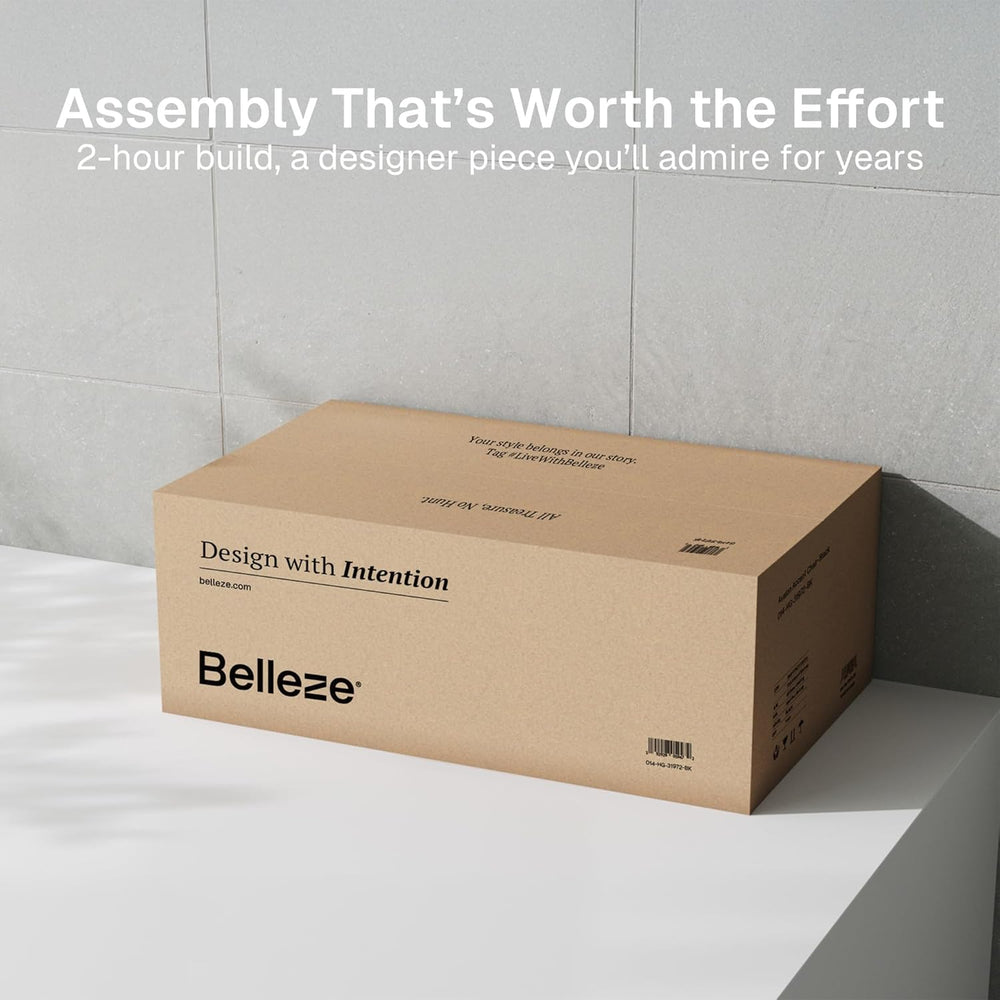 BELLEZE 31.5" Kitchen Storage Cabinet with 3 Drawers, Freestanding Accen...