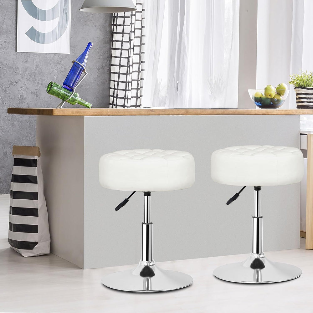 SUPER DEAL Set of 2 Vanity Stools for Makeup, Vanity Ottoman Chair with Adjus...