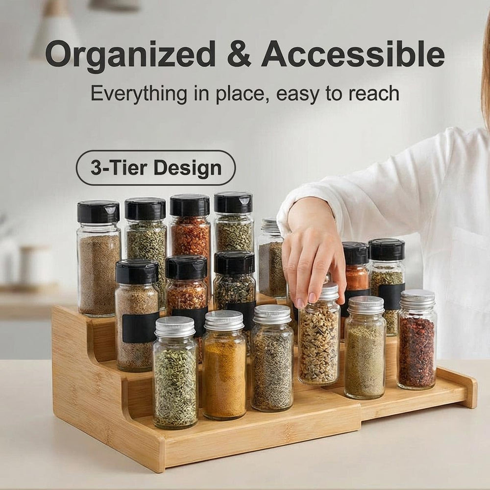 JinDoWin Spice Rack Organizer for Cabinets,Countertop & Pantries,2 Pack