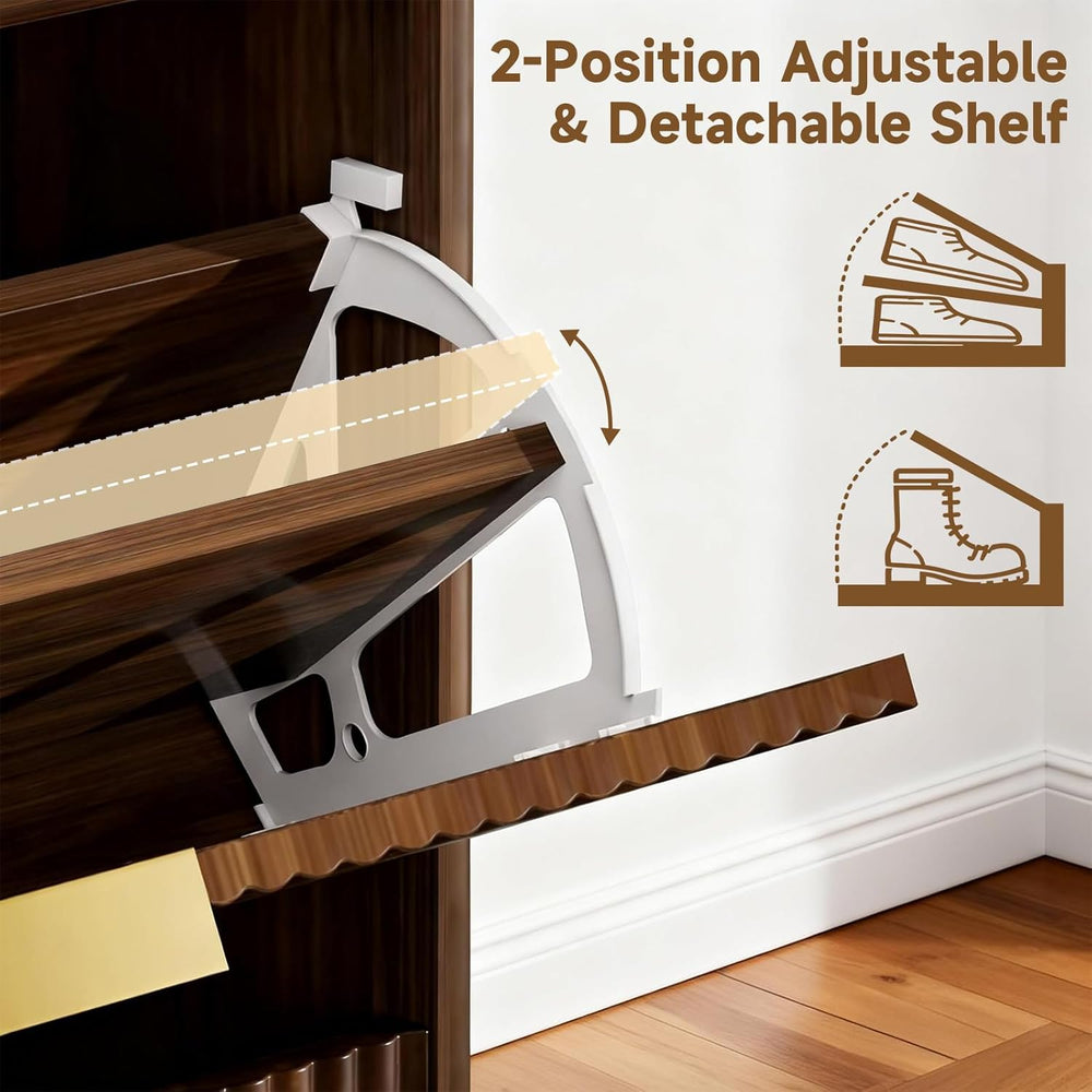 Rovibek Shoe Cabinet Storage for Entryway, Narrow Shoe Rack with 3 Flip Drawe...