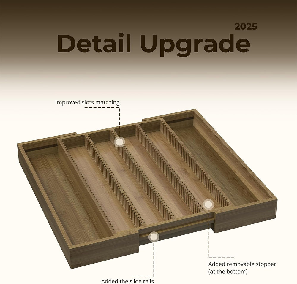 Large Expandable Bamboo Coffee Pod Drawer Organizer