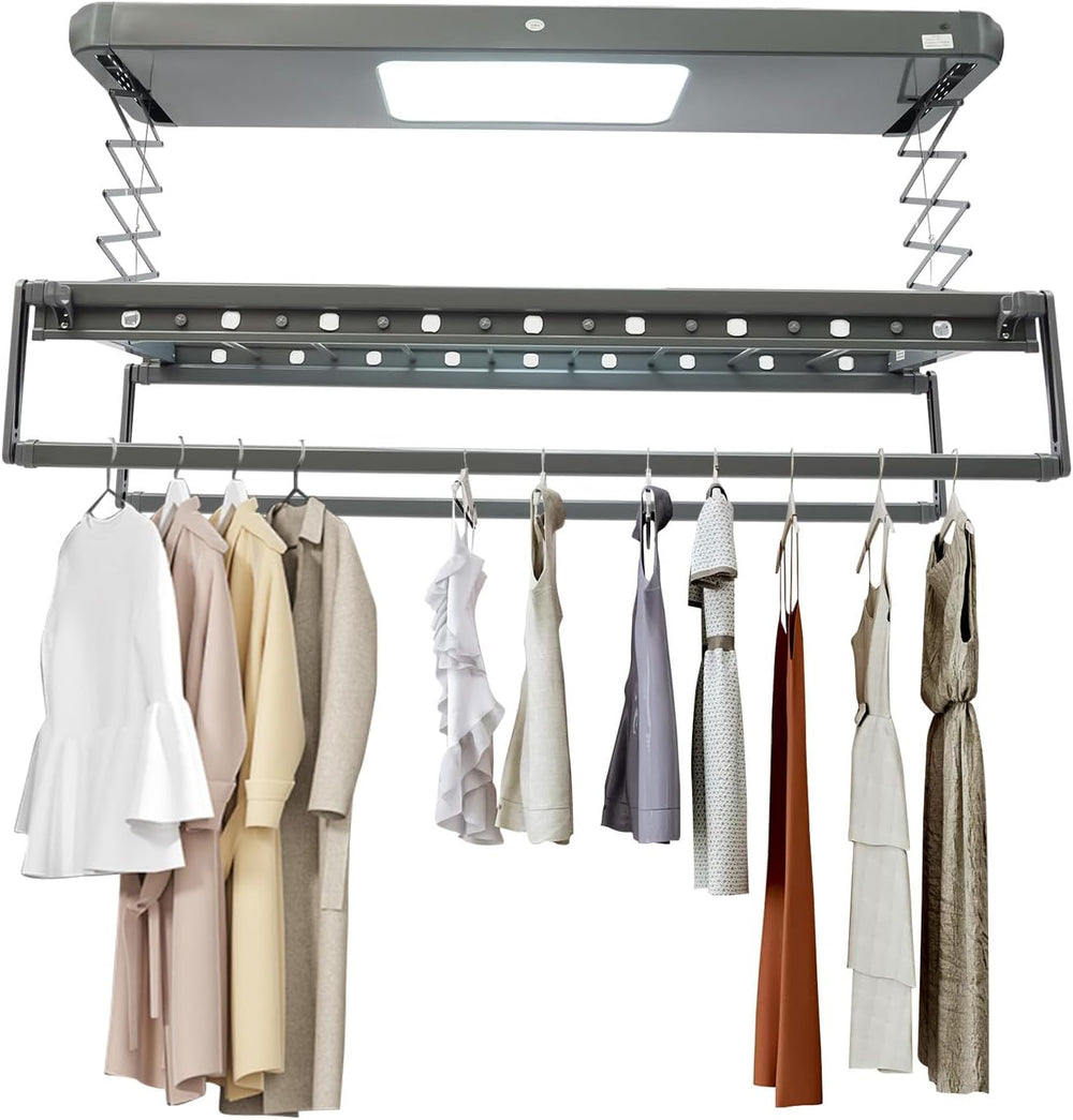 Ceiling Mounted Clothes Drying Rack, Adjustable Electric Clothes Airing Rack ...