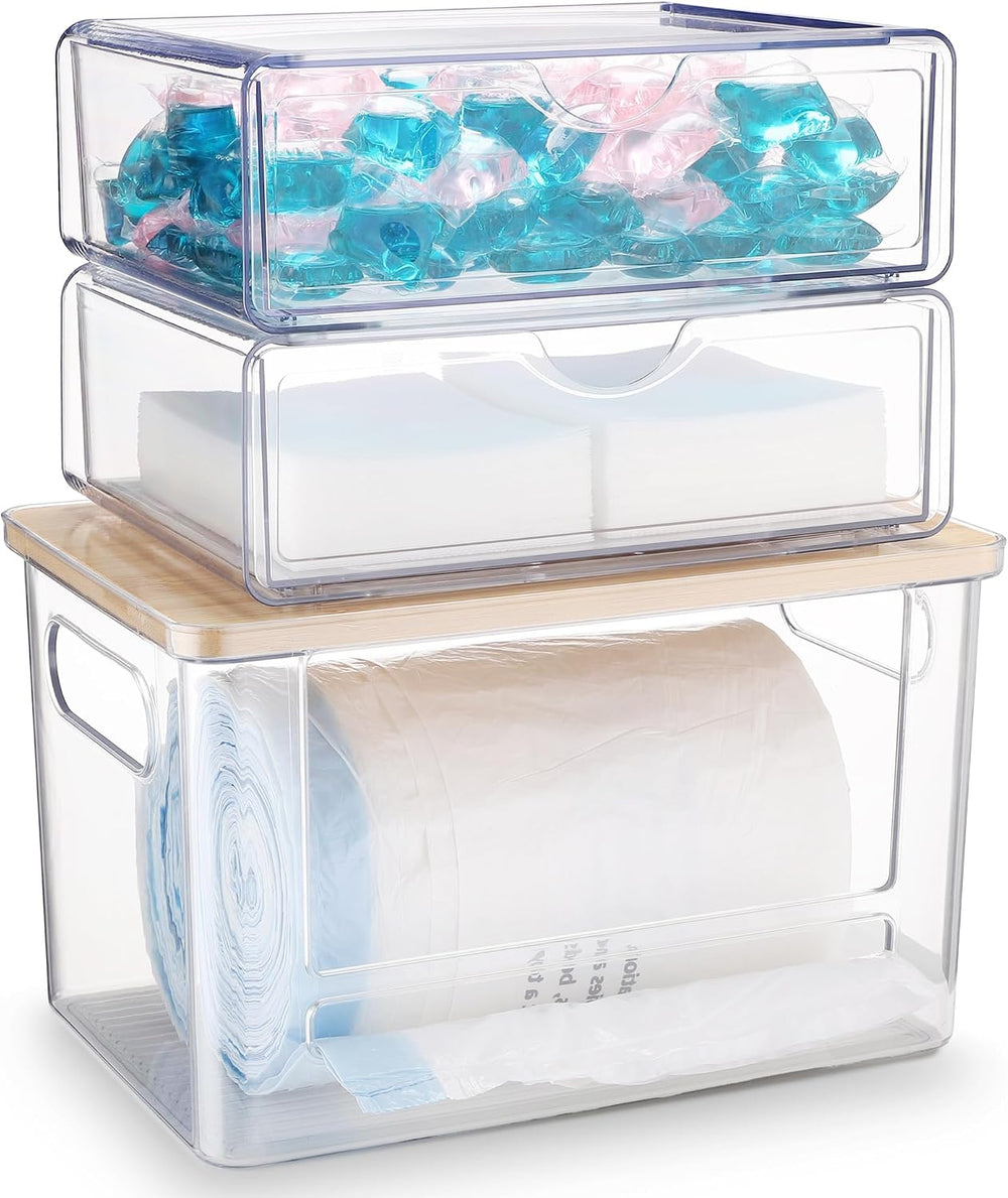 3Pcs Extra Large Laundry Room Organization and Storage, Stackable Storage Dra...