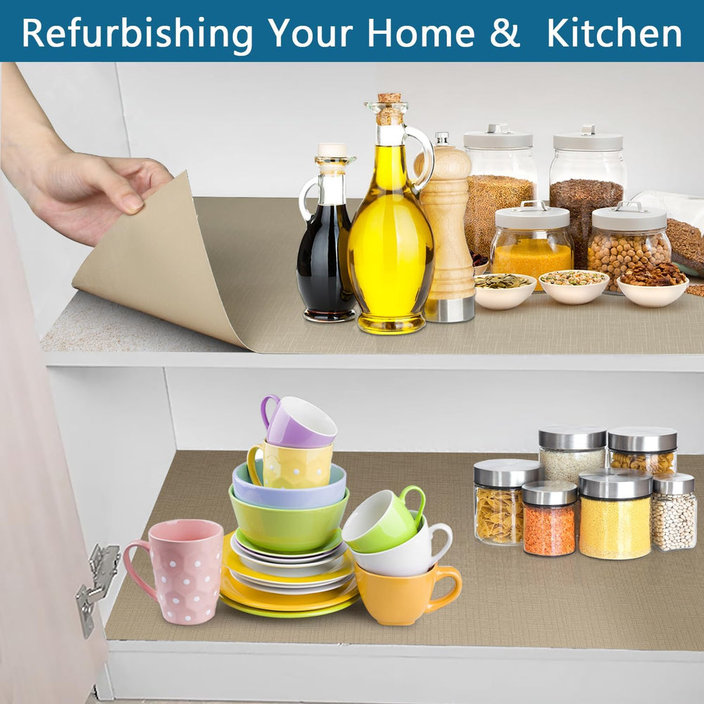 Self Adhesive Shelf Liner, 17.5" x 393.7" Peel and Stick Drawer Lin...