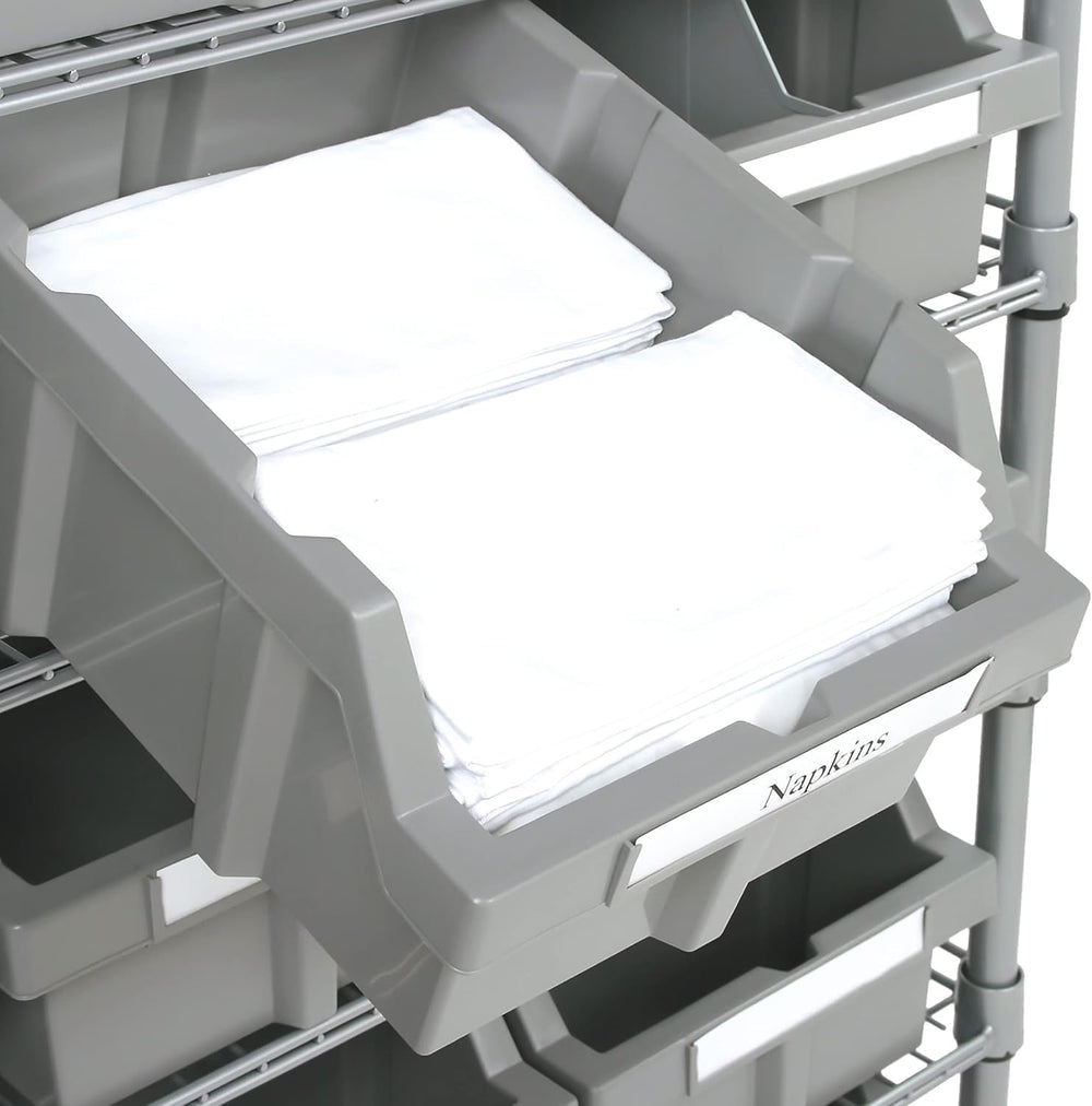 7-Tier NSF 12-Bin Steel Wire Shelving Rack, 25"W x 14"D x 56"H...