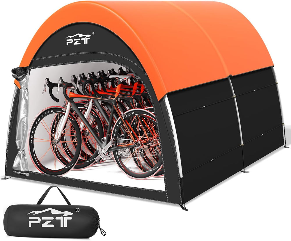 Upgraded Bike Tent with Rain Cover, Outdoor Storage Shed for 6-10 Bikes
