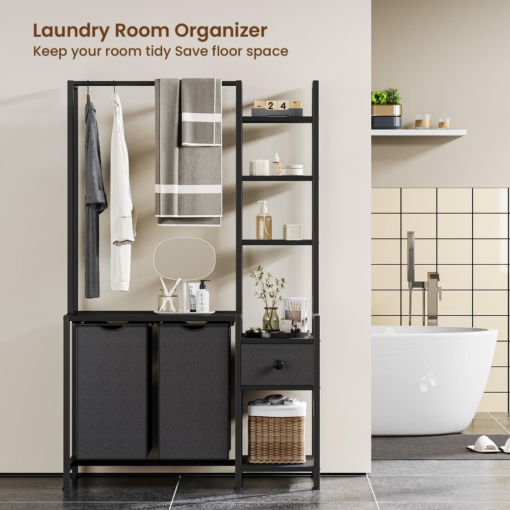 Creso hom Laundry Hamper with Shelf, 5 Tiers Tall Laundry Basket Sorter with ...