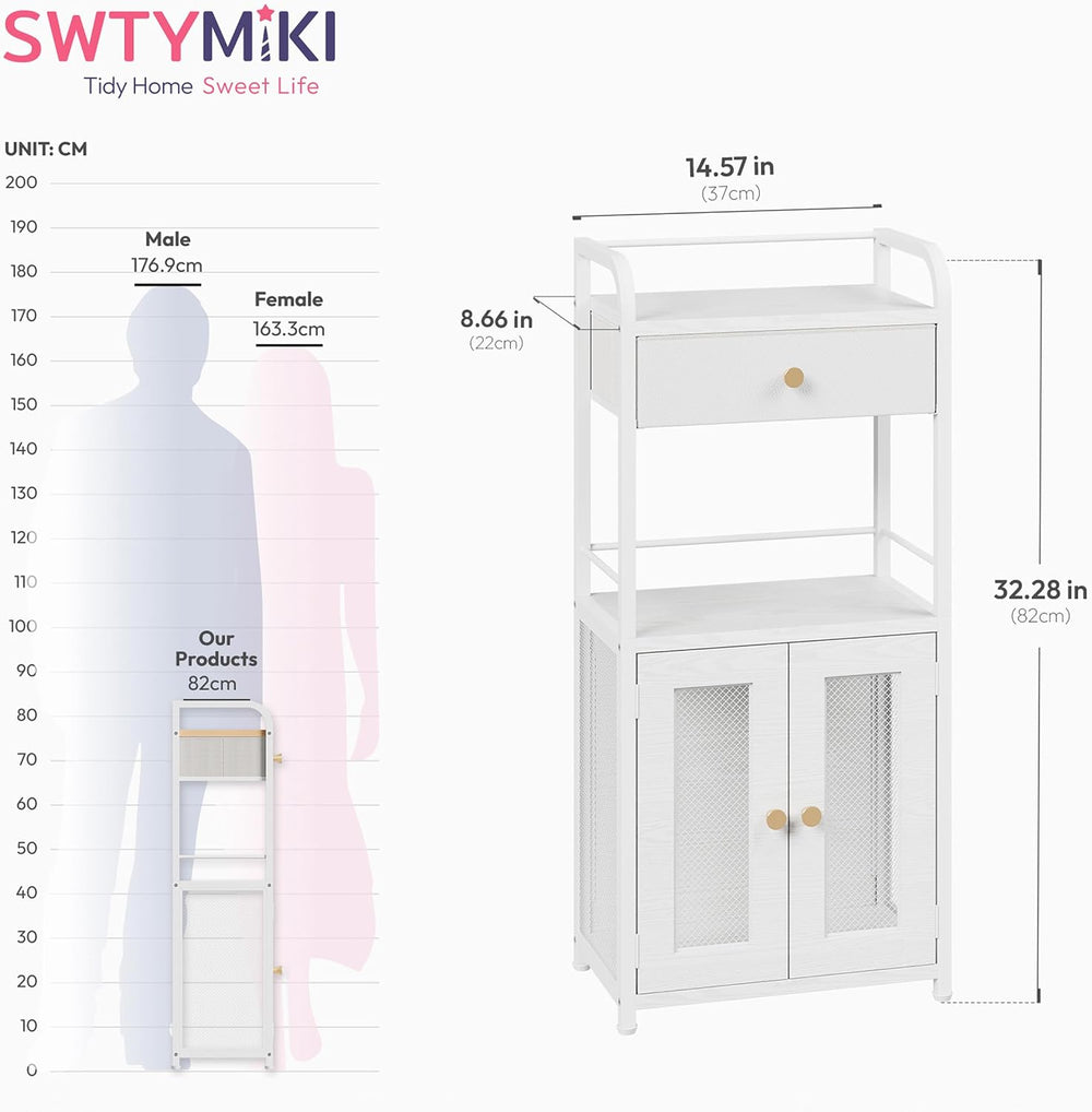 SWTYMIKI 14.57"x32.28" Bathroom Storage Cabinet – Freestanding Toil...