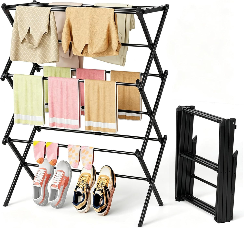 BAKON Clothes Drying Rack Foldable for Small Space, No Installation Required,...