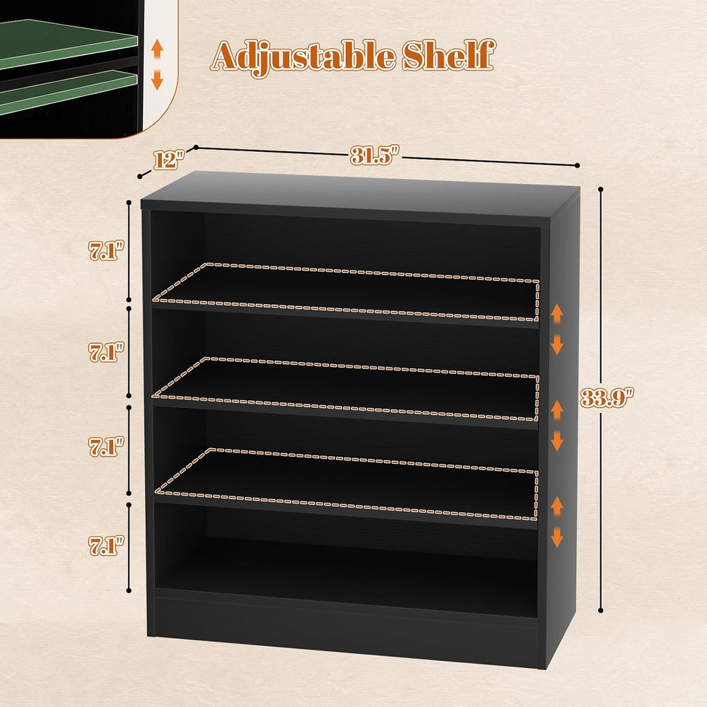 Homieasy Shoe Cabinet, 5-Tier Modern Wood Shoe Storage Organizer, Black