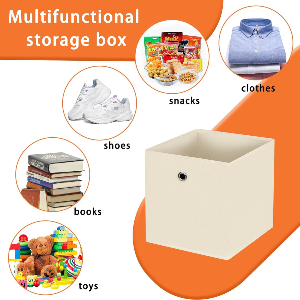 Foldable Storage Cubes Bins ,11 Inch Cloth Storage Cube Fabric Storage Box Cu...