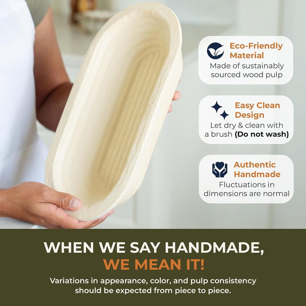Sourdough Banneton Bread Proofing Basket 11.4" Oval Groove 750g | 11.4 x...