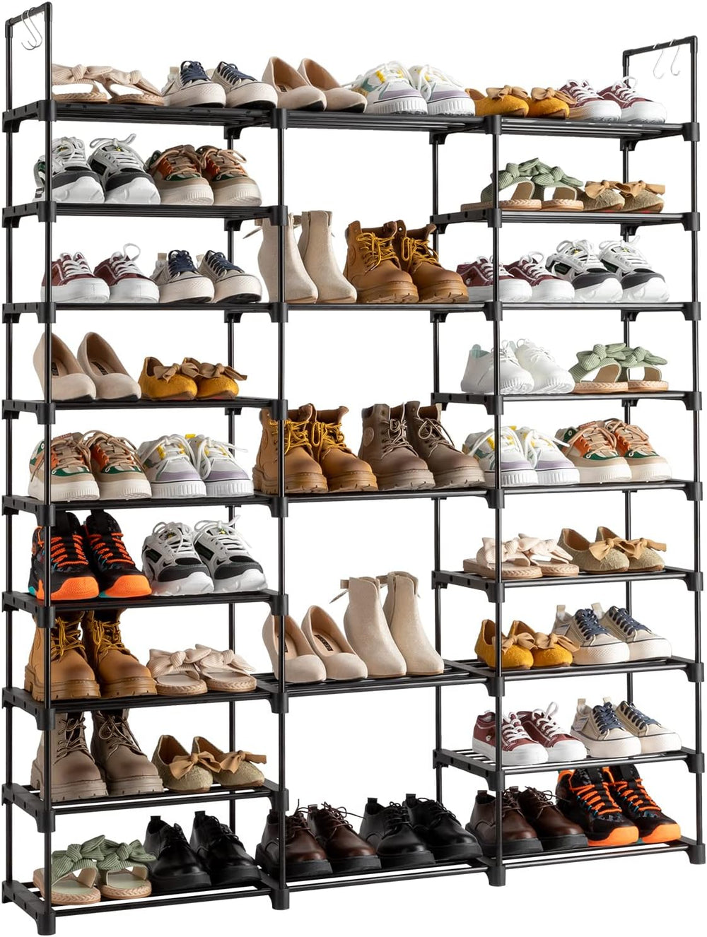 Large Shoe Rack Organizer for Entryway Closet 50-55 Pairs 9-Tier Heavy Duty T...