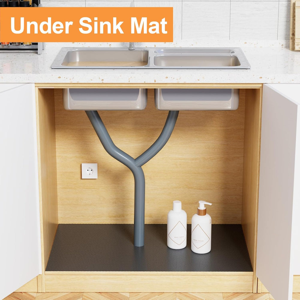 FLPMIX Cabinet Shelf Liner 22" Wide: Black Large Bathroom Drawer Liner