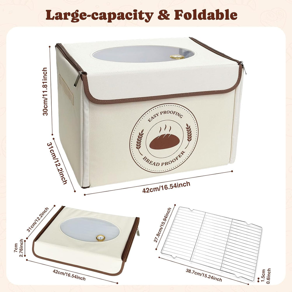 Bread Proofing Box with 68-131℉ Temperature Control & 99H Timer, Foldable...
