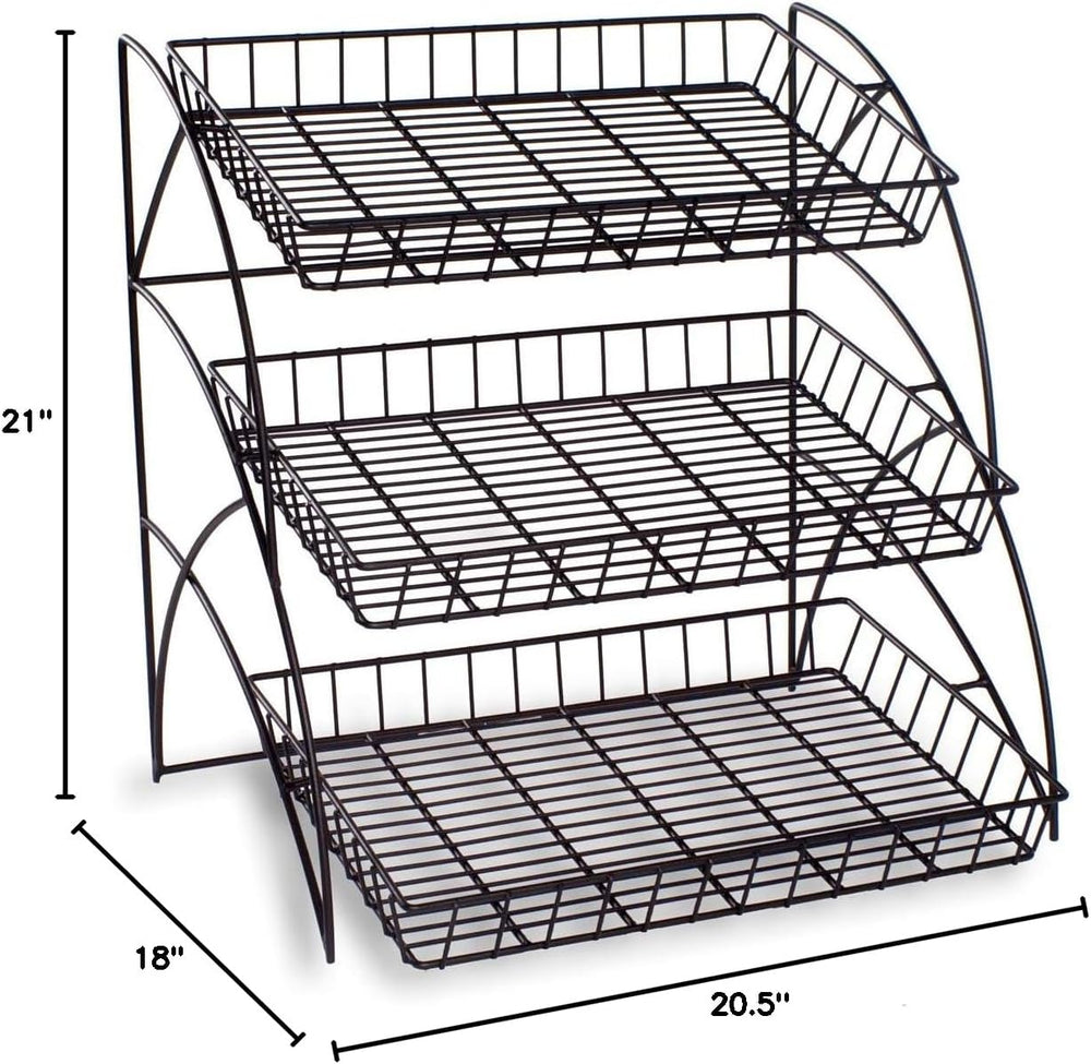 Displays2go 3-Tiered Wire Shelving Display Rack