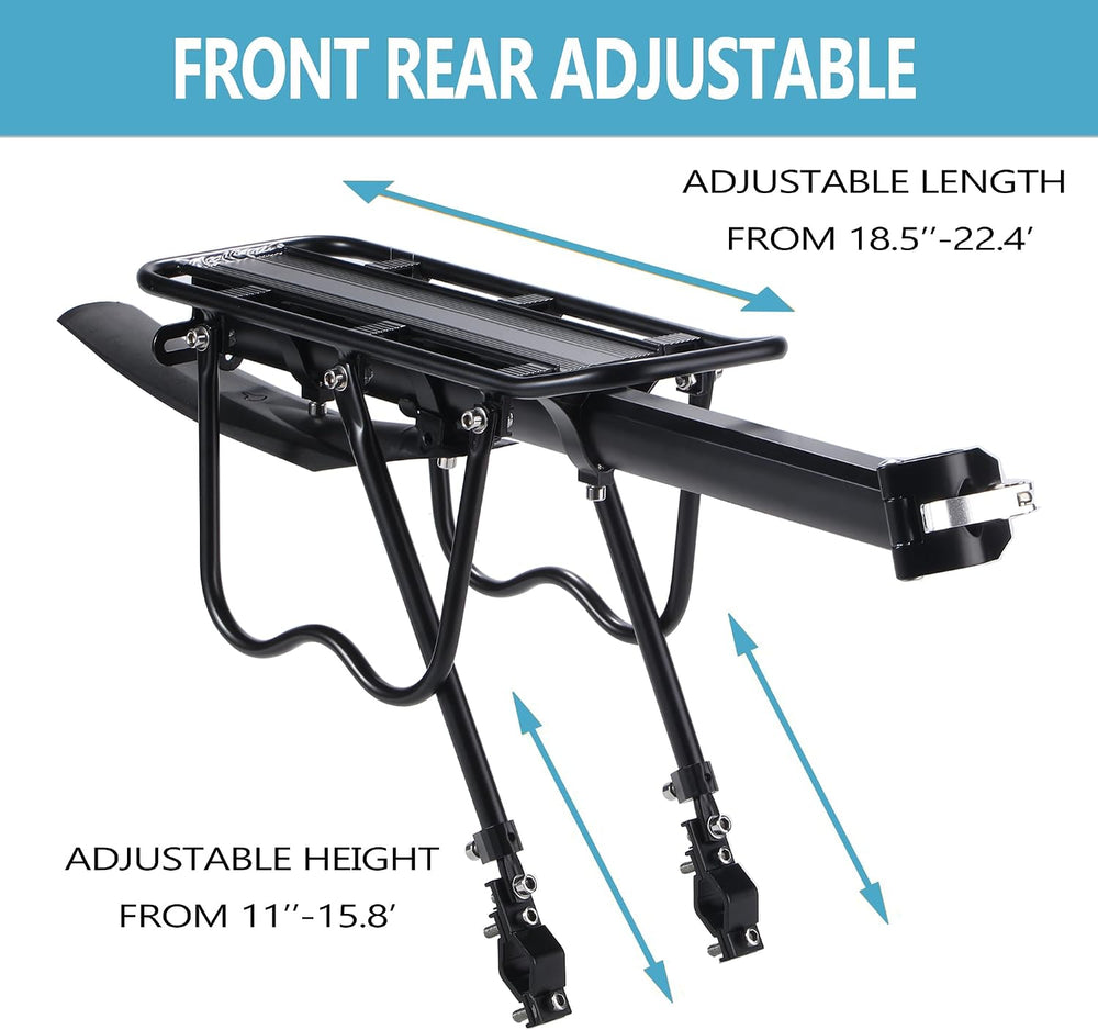Rear Bike Rack,Bike Cargo Rack w/Fender & Large Size Reflective,Quick Rel...