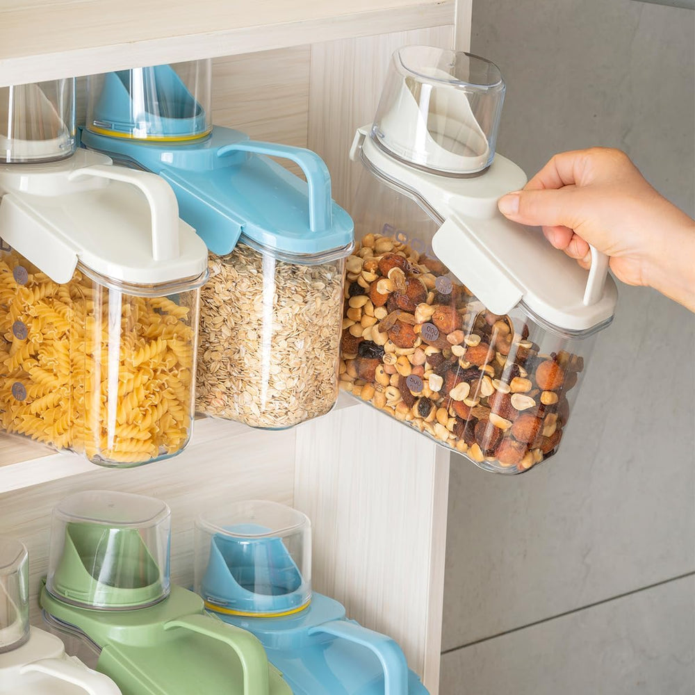 LANGMINGDE 3 Pieces Cereal Containers Storage, 51fl.oz/1.5L Compact Crystal C...
