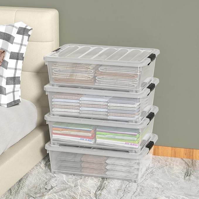 25 Quart Clear Under Bed Storage Container