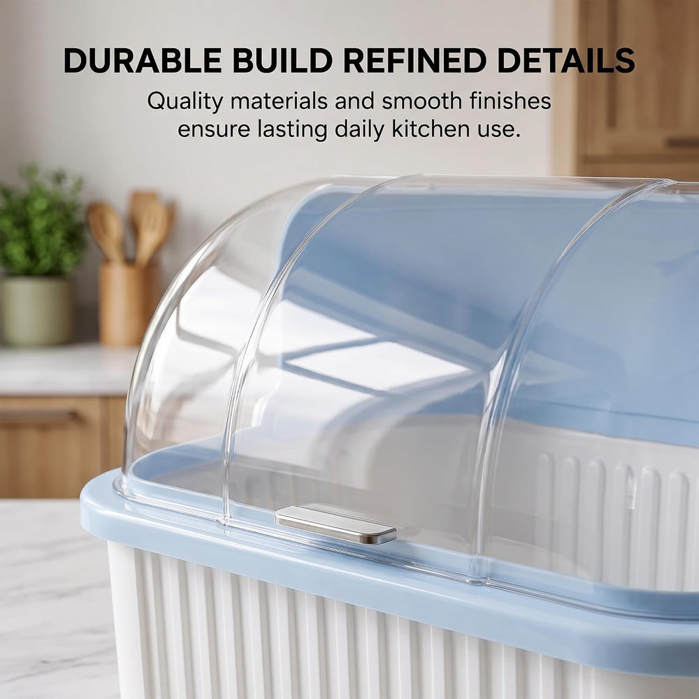 PureBox Large Capacity Dish Drying Rack and Drain Board with Flip-Up Lid Cove...