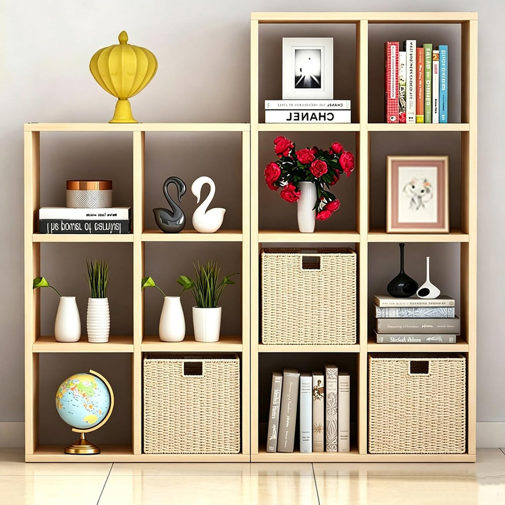 Vagusicc Wicker Storage Basket, Set of 2 Hand-Woven Paper Rope Storage Basket...