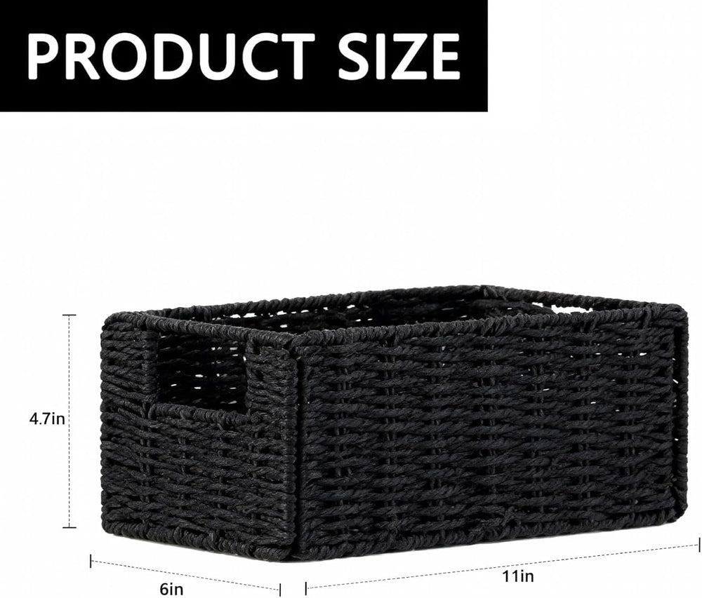 6 Pcs Small Wicker Baskets, Wicker Woven Storage Basket with Handle