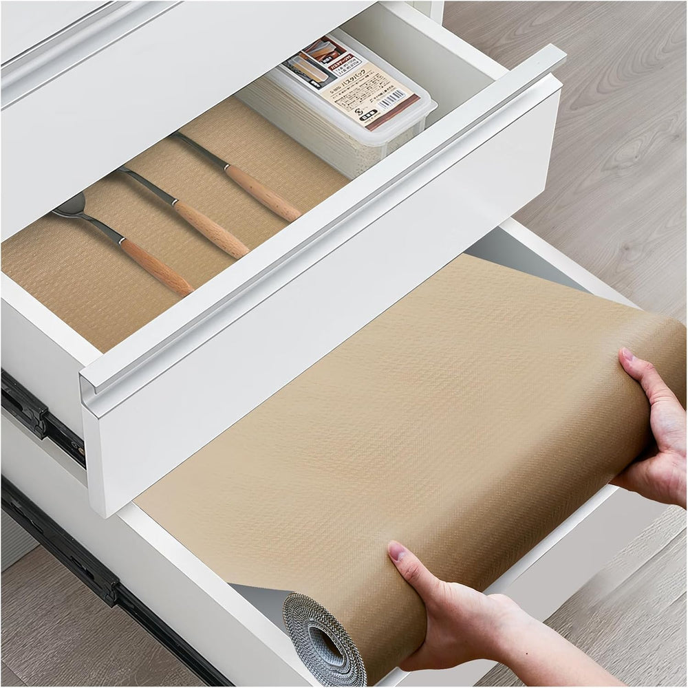 Drawer and Shelf Liner for Kitchen Cabinets, Beige, 24IN X 30FT